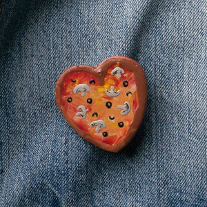 GlueBabies Wooden Pizza Heart Pins